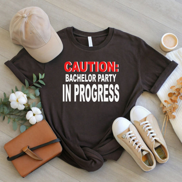 Caution: May Cause Shenanigans – Bachelor Party In Progress Shirt