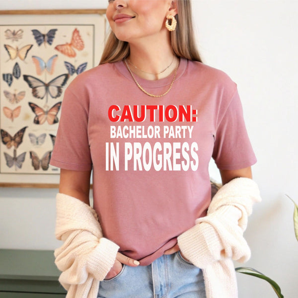 Caution: May Cause Shenanigans – Bachelor Party In Progress Shirt
