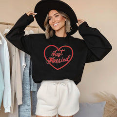 Just Married Sweatshirt – Minimalist Newlywed Couple Crewneck