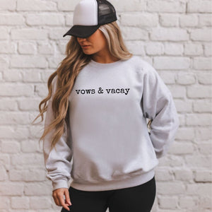 Vows And Vacay Sweatshirt – Minimalist Honeymoon Couple Crewneck