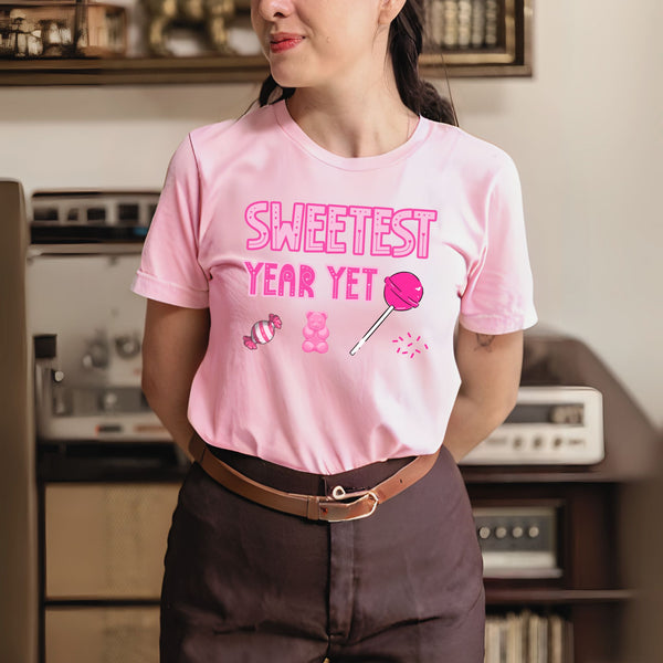 Sweetest Year Yet – Cheerful Gift Tee for Teachers & Optimists