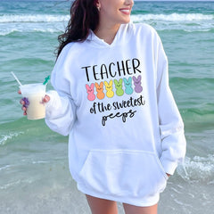 Snuggled with My Peeps – Teacher Of The Sweetest Peeps Hoodie for Spring & Teacher’s Day