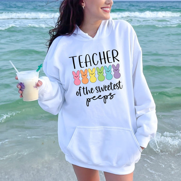 Snuggled with My Peeps – Teacher Of The Sweetest Peeps Hoodie for Spring & Teacher’s Day