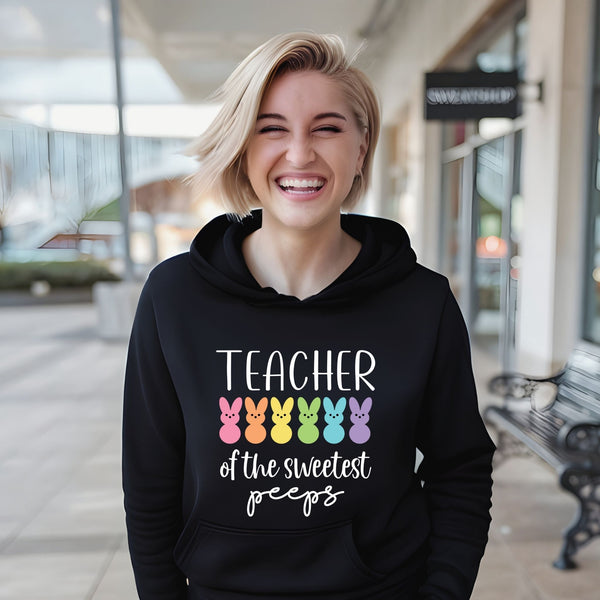 Snuggled with My Peeps – Teacher Of The Sweetest Peeps Hoodie for Spring & Teacher’s Day