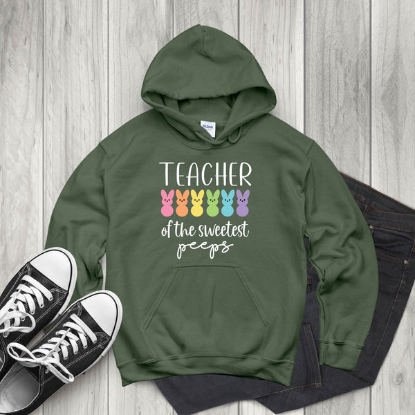 Snuggled with My Peeps – Teacher Of The Sweetest Peeps Hoodie for Spring & Teacher’s Day