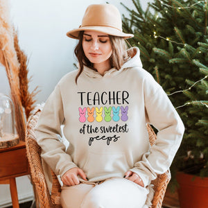 Snuggled with My Peeps – Teacher Of The Sweetest Peeps Hoodie for Spring & Teacher’s Day