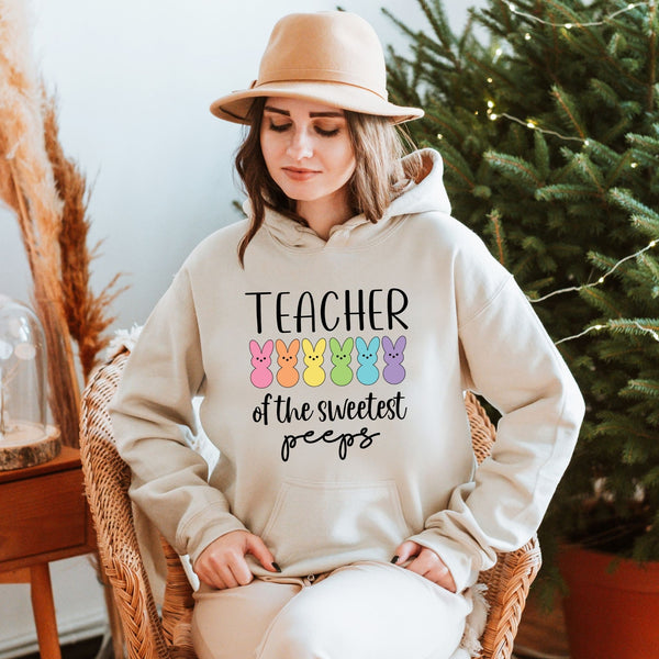Snuggled with My Peeps – Teacher Of The Sweetest Peeps Hoodie for Spring & Teacher’s Day