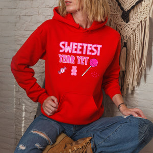 Sweetest Year Yet – Cozy Candy Hoodie for Teachers & Celebrations