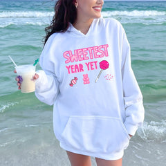 Sweetest Year Yet – Cozy Candy Hoodie for Teachers & Celebrations