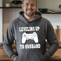 Next Level Unlocked – Leveling Up To Husband Hoodie for Gamer Fiancés