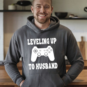 Next Level Unlocked – Leveling Up To Husband Hoodie for Gamer Fiancés