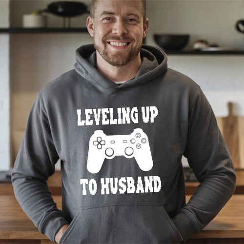 Next Level Unlocked – Leveling Up To Husband Hoodie for Gamer Fiancés