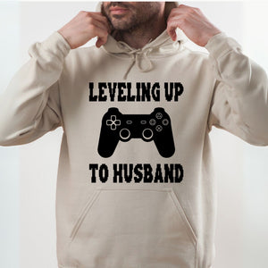 Next Level Unlocked – Leveling Up To Husband Hoodie for Gamer Fiancés