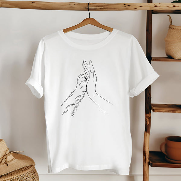 Human Hand And Paw T-Shirt