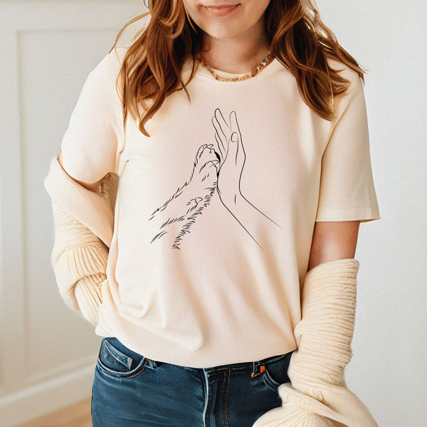 Human Hand And Paw T-Shirt