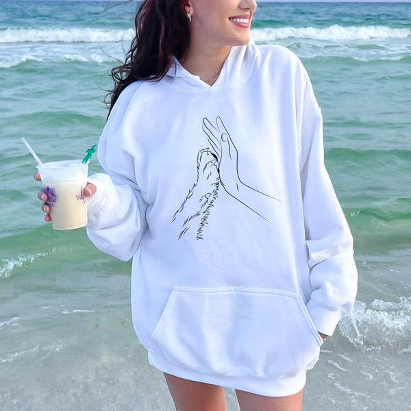 Human Hand And Paw Hoodie – Wrapped in Love, Forever Together