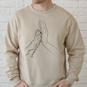 Human Hand And Paw Sweatshirt – Forever Connected in Every Memory