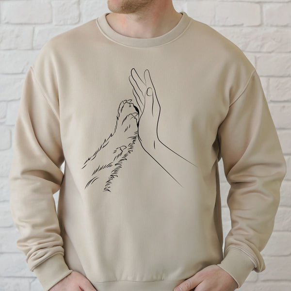 Human Hand And Paw Sweatshirt – Forever Connected in Every Memory