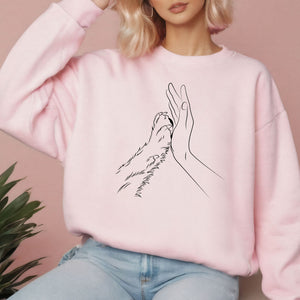 Human Hand And Paw Sweatshirt – Forever Connected in Every Memory