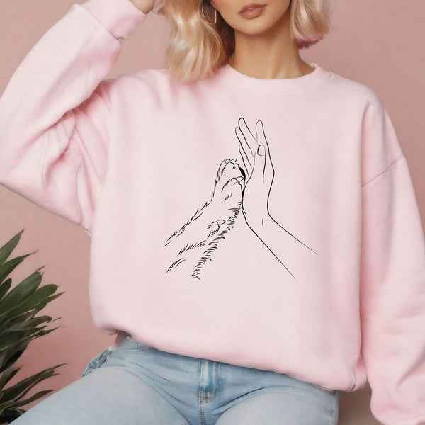 Human Hand And Paw Sweatshirt – Forever Connected in Every Memory