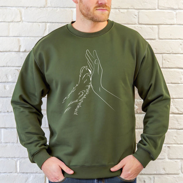 Human Hand And Paw Sweatshirt – Forever Connected in Every Memory
