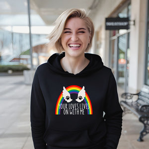 Your Love Lives On With Me Hoodie – Pet Memorial Tribute