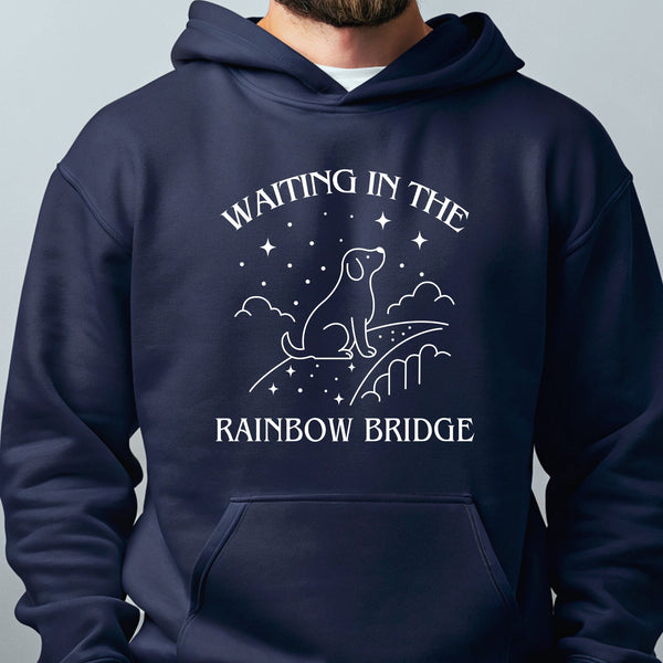 Waiting At The Rainbow Bridge Hoodie – Dog Memorial Tribute