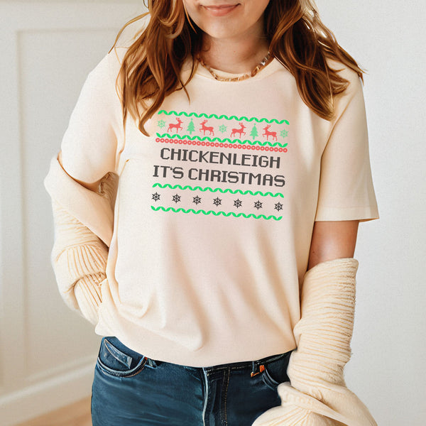 Chickenleigh It's Christmas T-Shirt – Funny Christmas Pun Tee