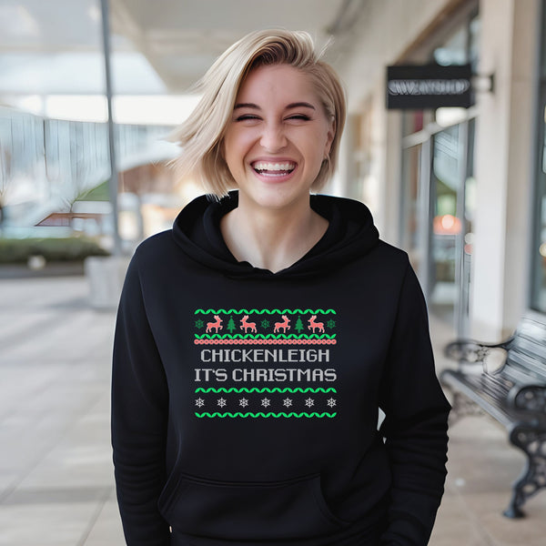 Chickenleigh It's Christmas Hoodie – Funny Christmas Pun Hoodie
