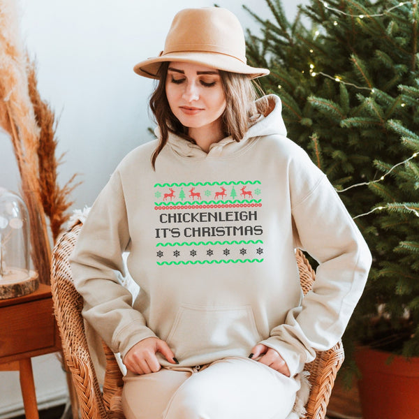Chickenleigh It's Christmas Hoodie – Funny Christmas Pun Hoodie