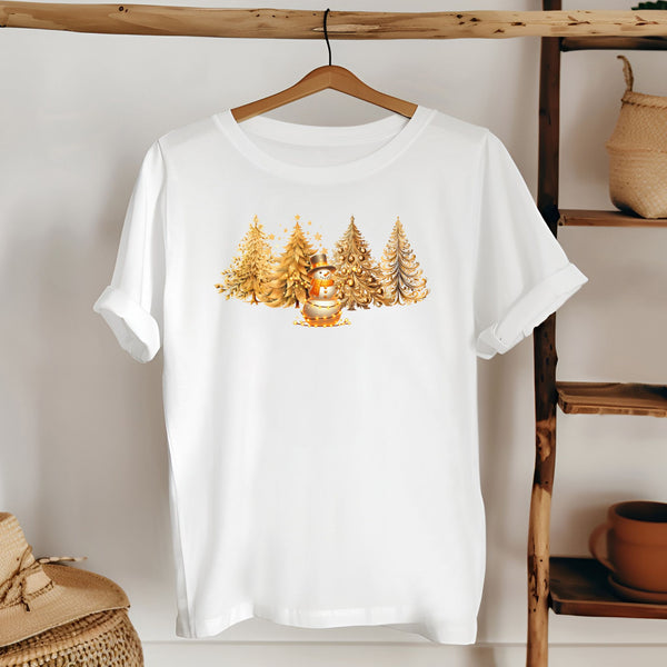 Christmas Snowman T-Shirt – Elegant Winter Wonderland Tee