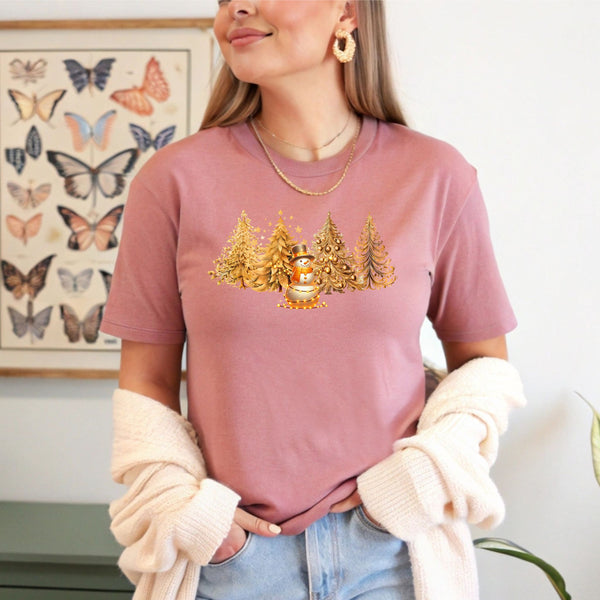 Christmas Snowman T-Shirt – Elegant Winter Wonderland Tee
