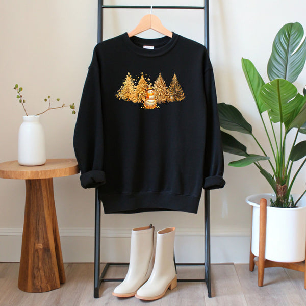 Christmas Snowman Sweatshirt – Elegant Winter Wonderland Crewneck