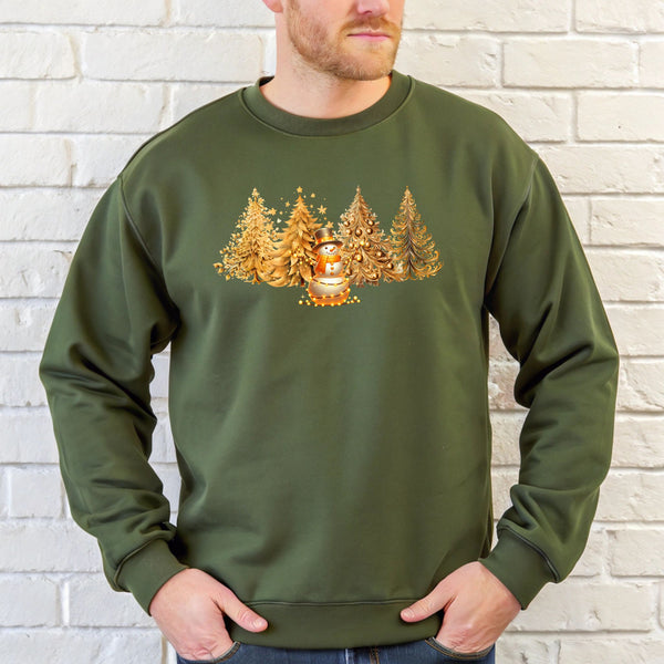 Christmas Snowman Sweatshirt – Elegant Winter Wonderland Crewneck