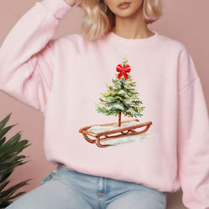 Christmas Tree Sleigh Sweatshirt – Rustic Christmas Crewneck