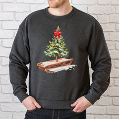 Christmas Tree Sleigh Sweatshirt – Rustic Christmas Crewneck