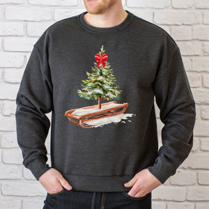 Christmas Tree Sleigh Sweatshirt – Rustic Christmas Crewneck