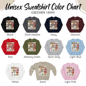 Retro Christmas Stamps Sweatshirt – Vintage Holiday Crewneck