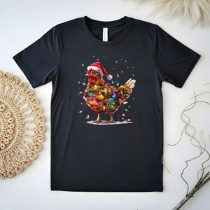 Chicken Santa Funny Xmas Tree Shirt – Festive Christmas Chicken Tee