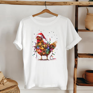 Chicken Santa Funny Xmas Tree Shirt – Festive Christmas Chicken Tee