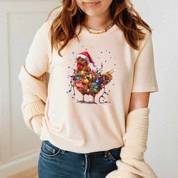 Chicken Santa Funny Xmas Tree Shirt – Festive Christmas Chicken Tee