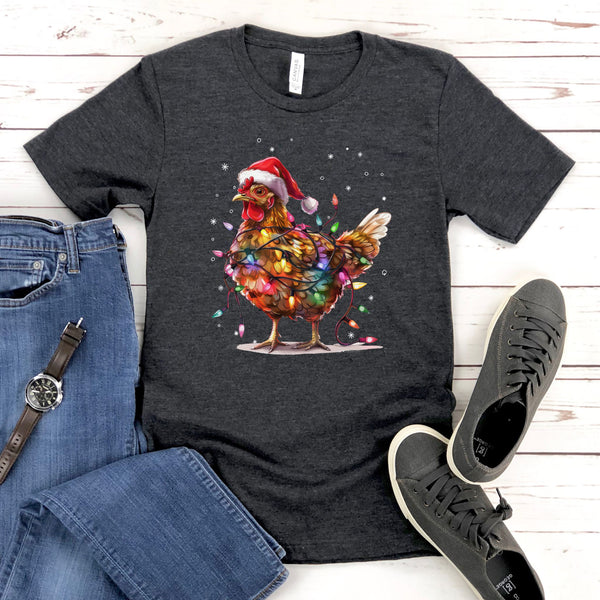 Chicken Santa Funny Xmas Tree Shirt – Festive Christmas Chicken Tee