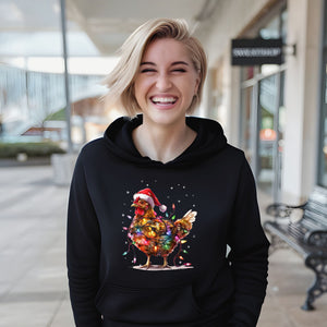 Chicken Santa Funny Xmas Tree Hoodie – Festive Christmas Chicken Pullover