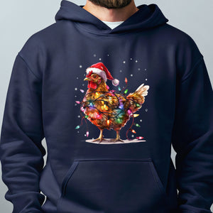 Chicken Santa Funny Xmas Tree Hoodie – Festive Christmas Chicken Pullover