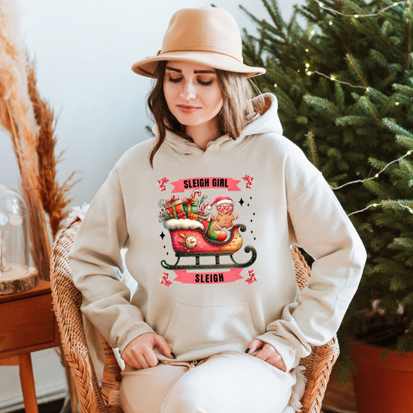 Sleigh Girl Sleigh Hoodie – Cute Gingerbread Christmas Pullover