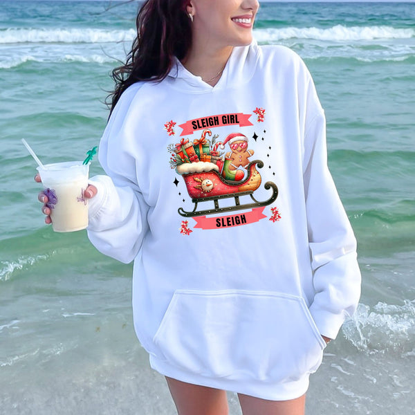 Sleigh Girl Sleigh Hoodie – Cute Gingerbread Christmas Pullover
