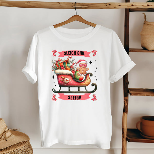 Sleigh Girl Sleigh Shirt – Cute Gingerbread Christmas Tee