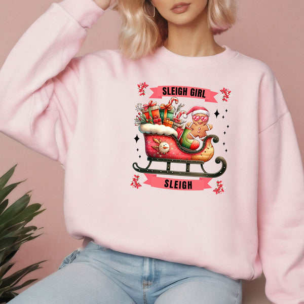 Sleigh Girl Sleigh Sweatshirt – Cute Gingerbread Christmas Crewneck