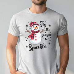 Tis The Season To Sparkle T-Shirt – Cute Snowman Christmas Tee