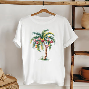 Christmas Palm Tree T-Shirt – Tropical Beach Christmas Tee